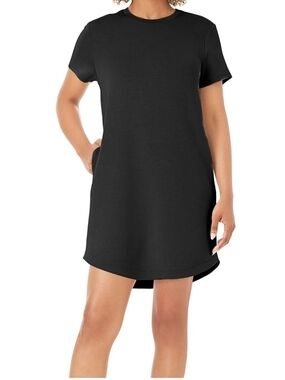 Classic Black Crewneck Mini Dress